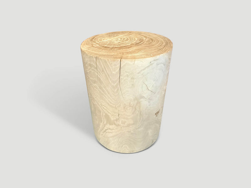 Cylinder Bleached Side Table or Stool