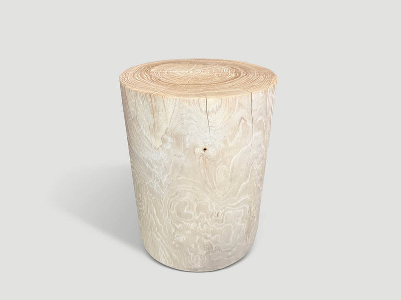 Cylinder Bleached Side Table or Stool