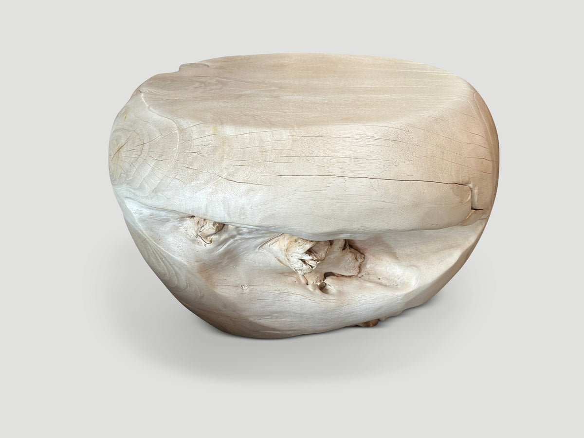 Sculptural Bleached Coffee Table or Side Table