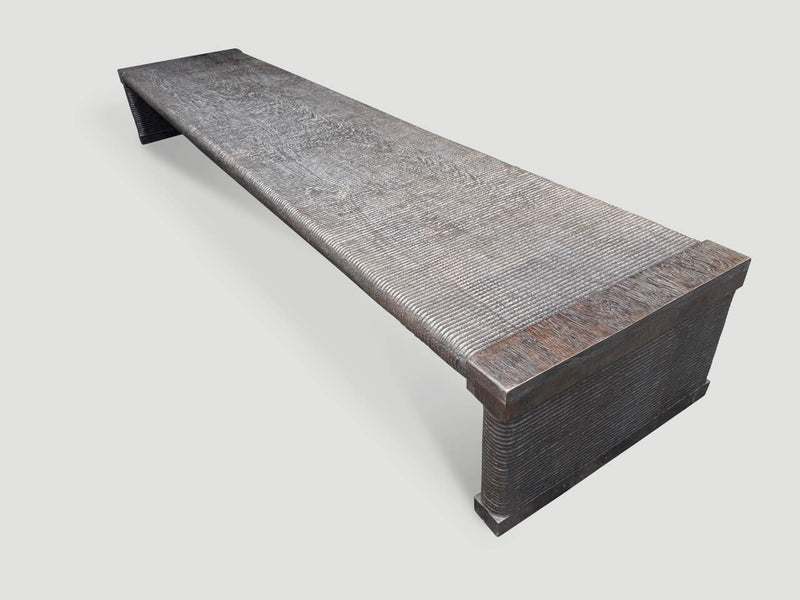 Exquisite Monumental Couture Hand Carved Bench