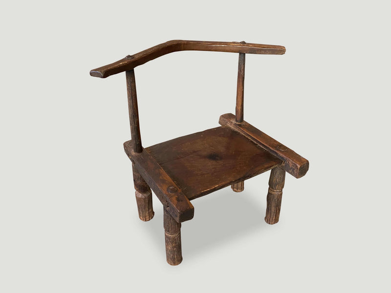 African Wooden Chair or Side Table, Ivory Coast