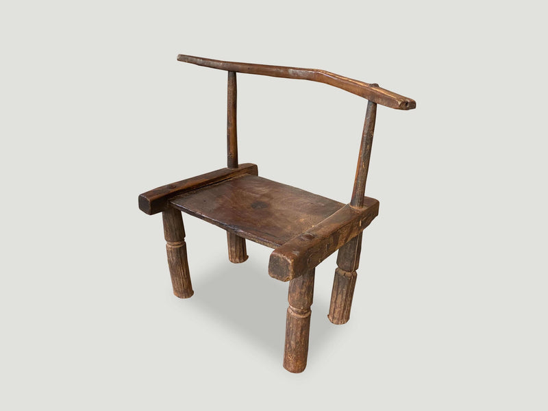 African Wooden Chair or Side Table, Ivory Coast