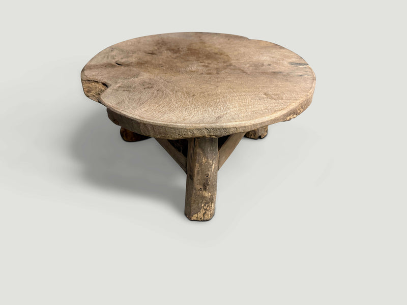 Antique Round Side Table or Stool