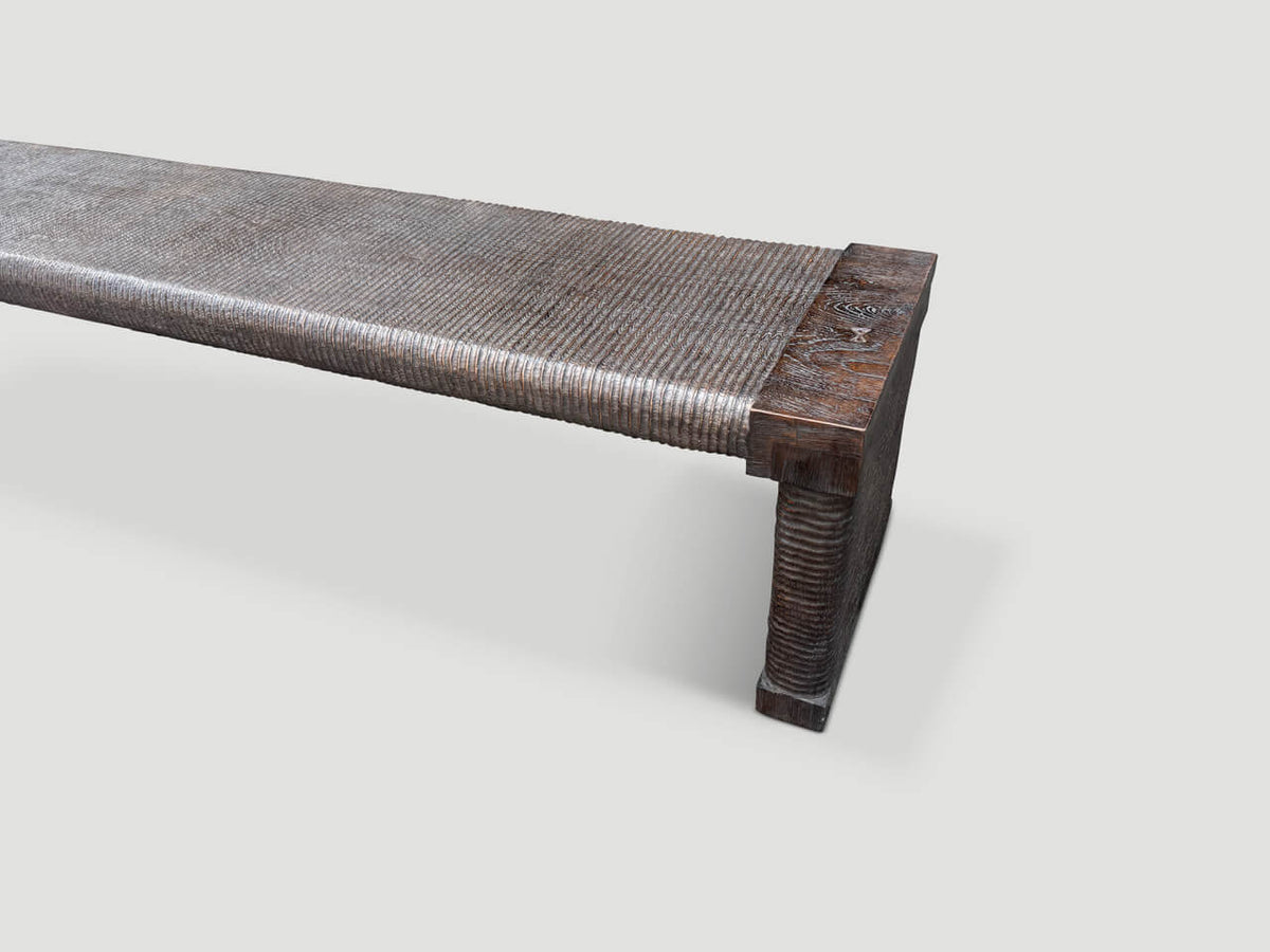 Exquisite Monumental Couture Hand Carved Bench