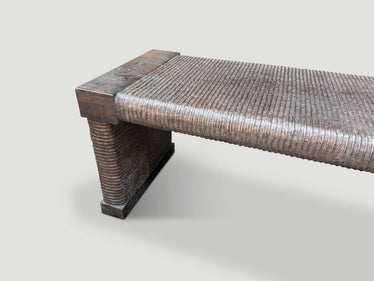 Exquisite Monumental Couture Hand Carved Bench