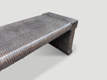 Exquisite Monumental Couture Hand Carved Bench