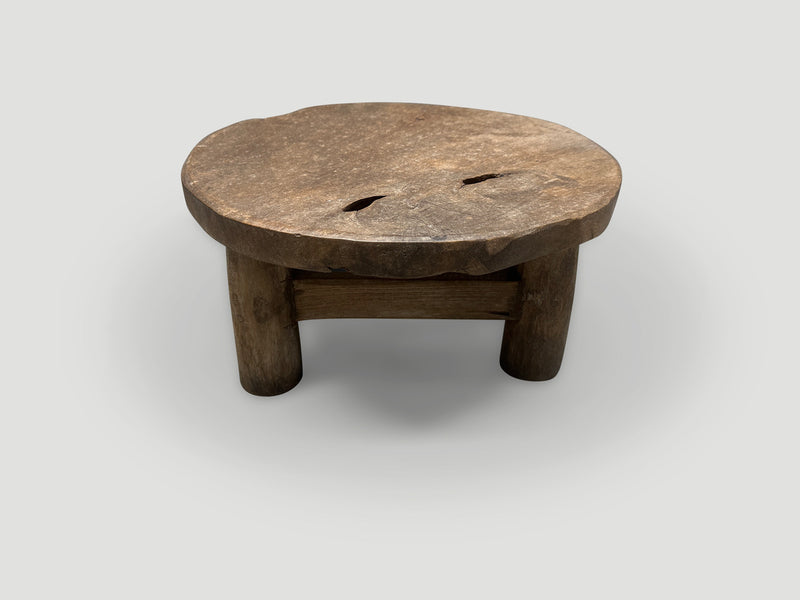 Antique Round Side Table or Stool