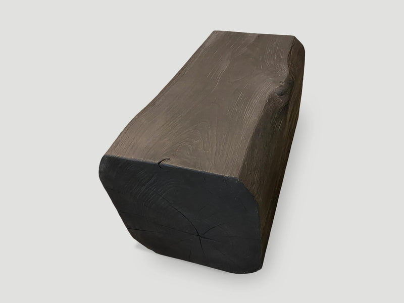Charred Teak Log Bench or Coffee Table