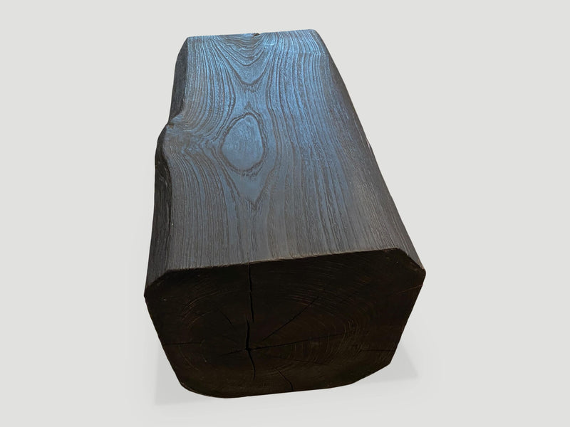 Charred Teak Log Bench or Coffee Table