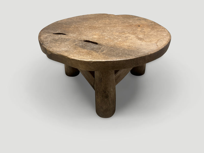 Antique Round Side Table or Stool