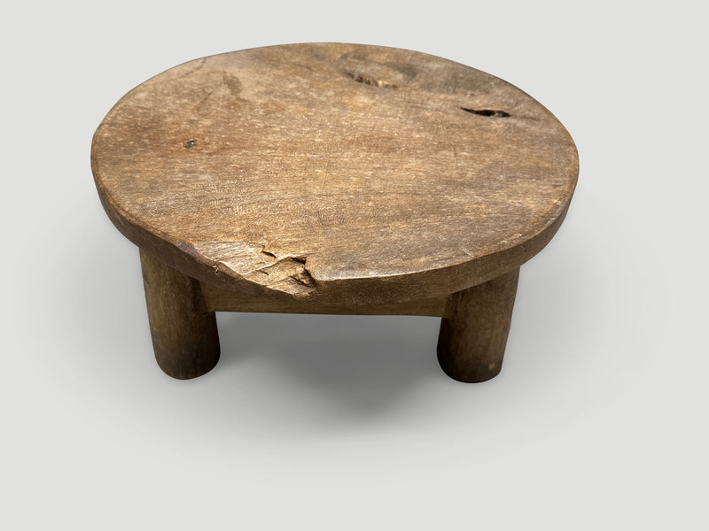 Antique Round Side Table or Stool
