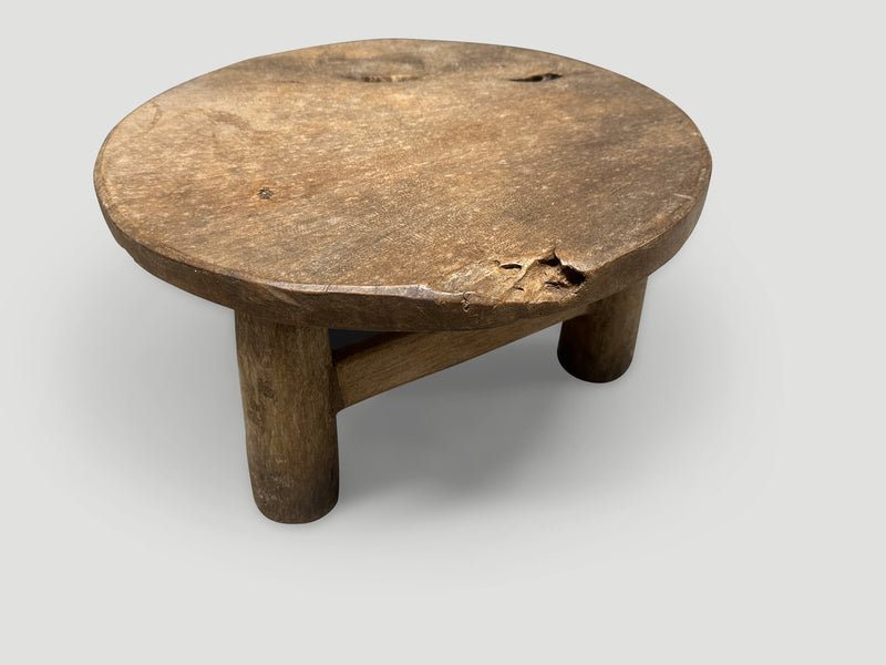 Antique Round Side Table or Stool