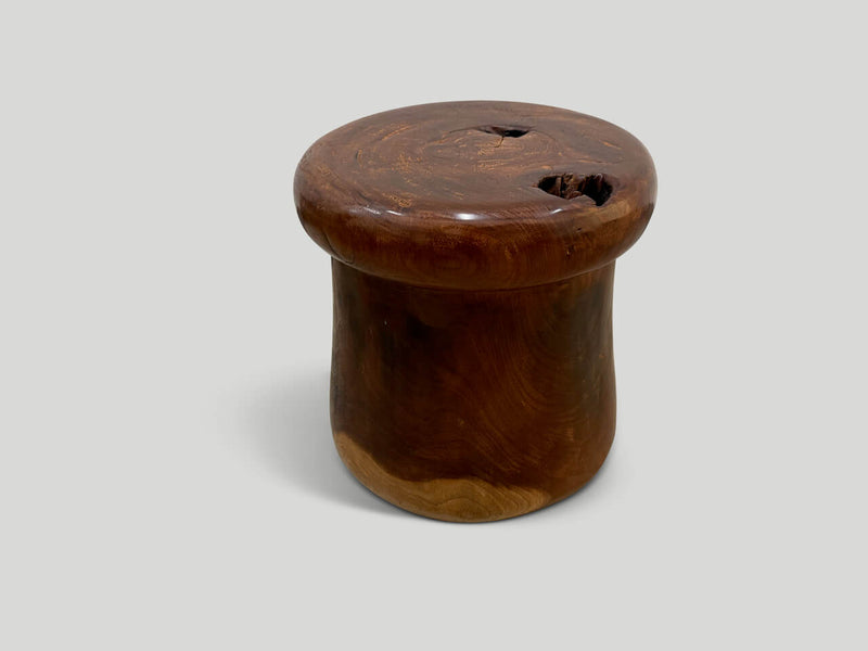 Century Old Teak Wood Side Table or Stool