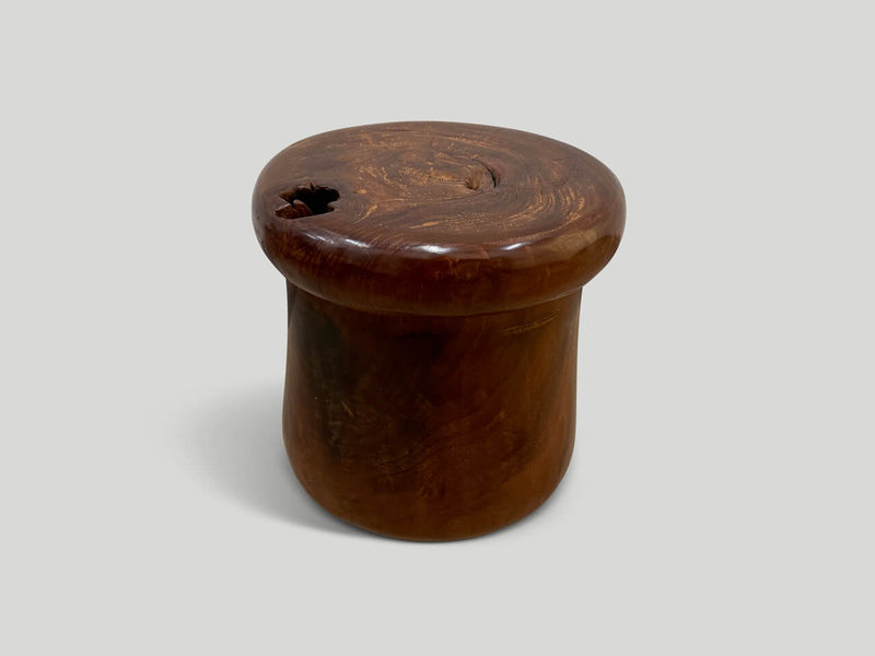 Century Old Teak Wood Side Table or Stool