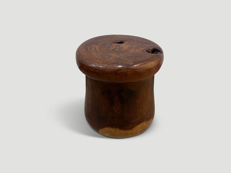 Century Old Teak Wood Side Table or Stool