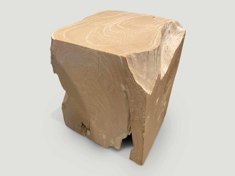 Sculptural Bleached Teak Side Table