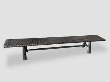 Impressive Minimalist Hand Carved Teak Bench