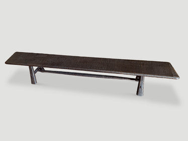 Impressive Minimalist Hand Carved Teak Bench