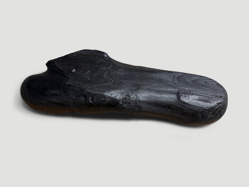 Sculptural Charred Teak Wood Vessel