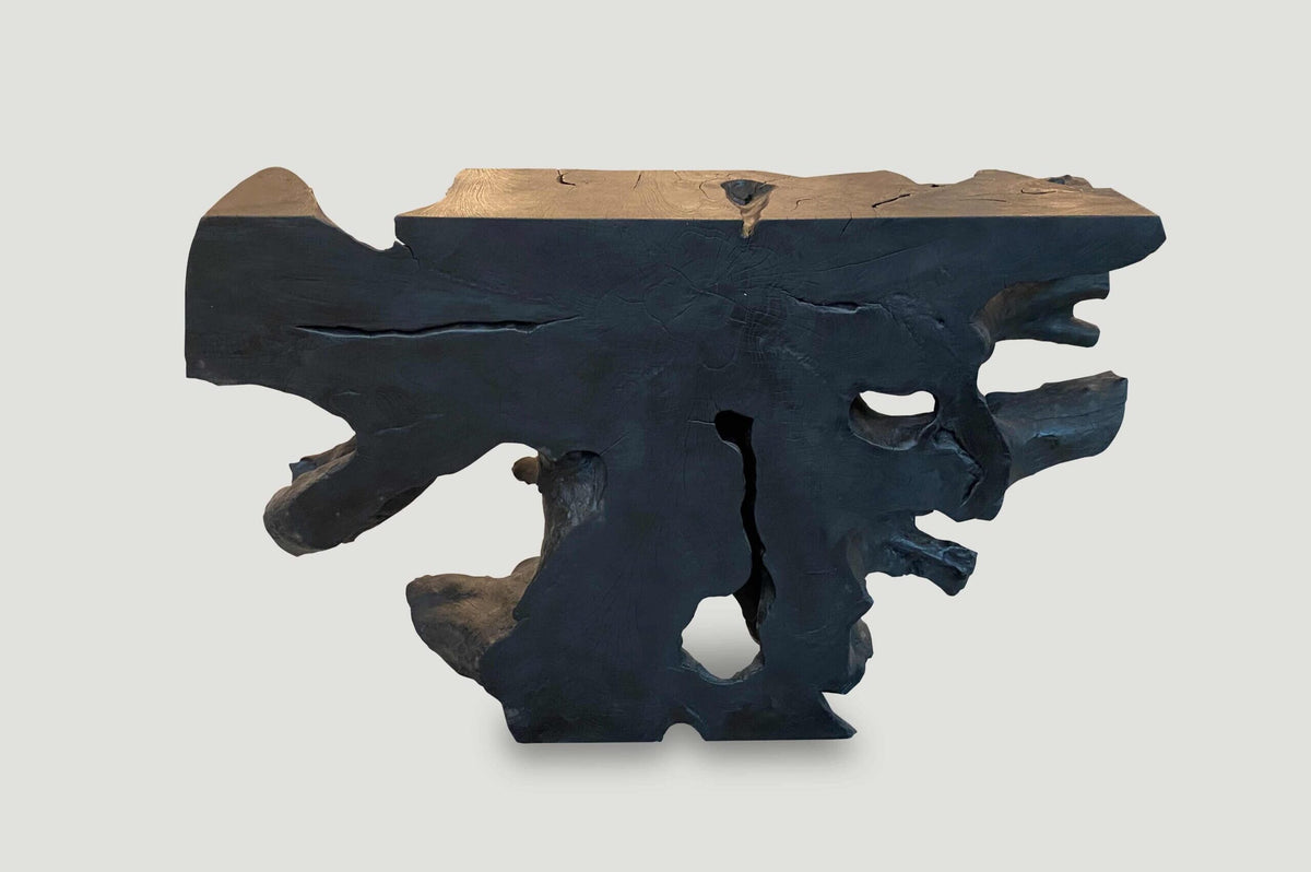 Charred Organic Console or Coffee Table