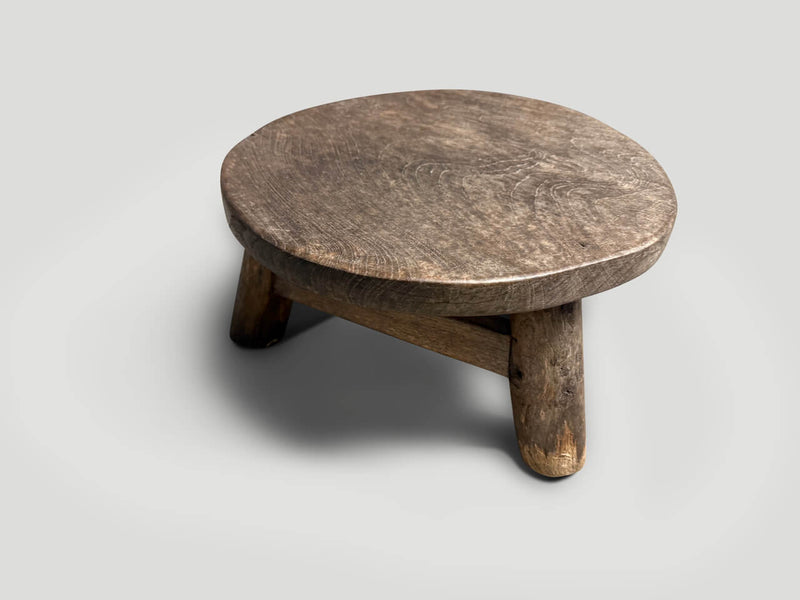 Antique Round Side Table or Stool