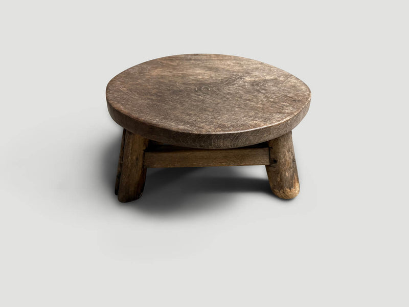 Antique Round Side Table or Stool