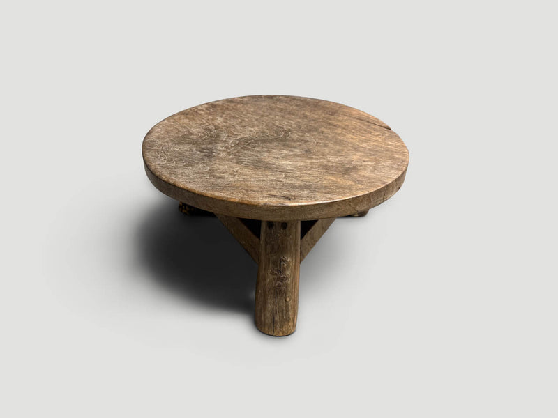 Antique Round Side Table or Stool