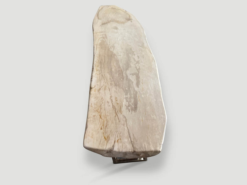 Minimalist Super Smooth Petrified Wood Console Table