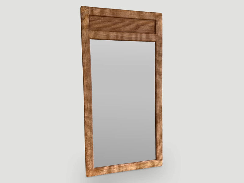 Minimalist Hand Carved Teak Wood Mirror