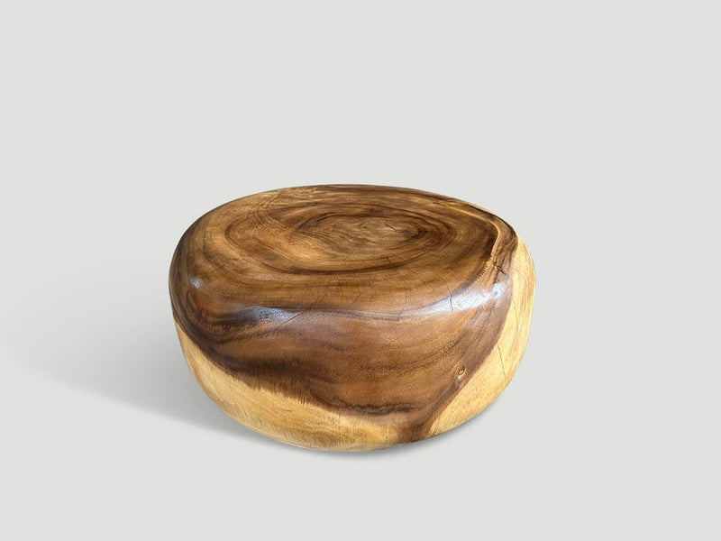 Impressive Drum Style Solid Wood Coffee Table