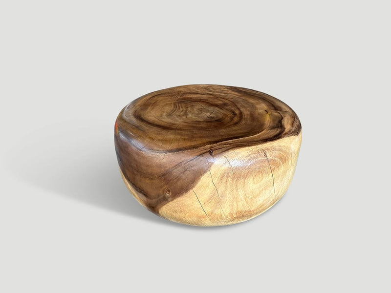 Impressive Drum Style Solid Wood Coffee Table