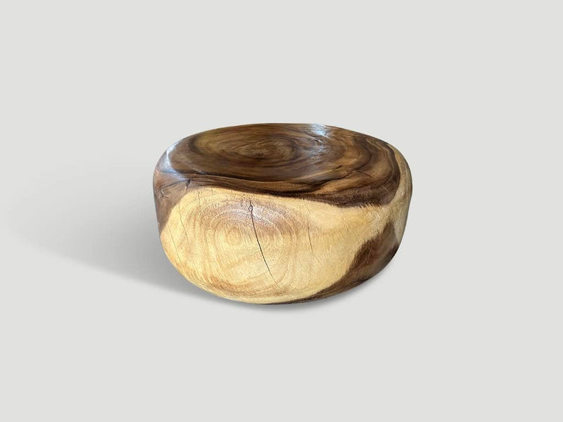 Impressive Drum Style Solid Wood Coffee Table