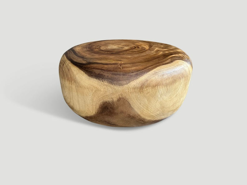 Impressive Drum Style Solid Wood Coffee Table