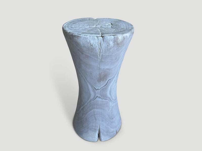 Hourglass Bleached Side Table or Stool