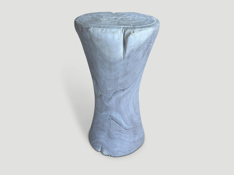 Hourglass Bleached Side Table or Stool