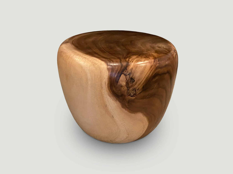 Drum Shape Suar Wood Coffee Table or Side Table
