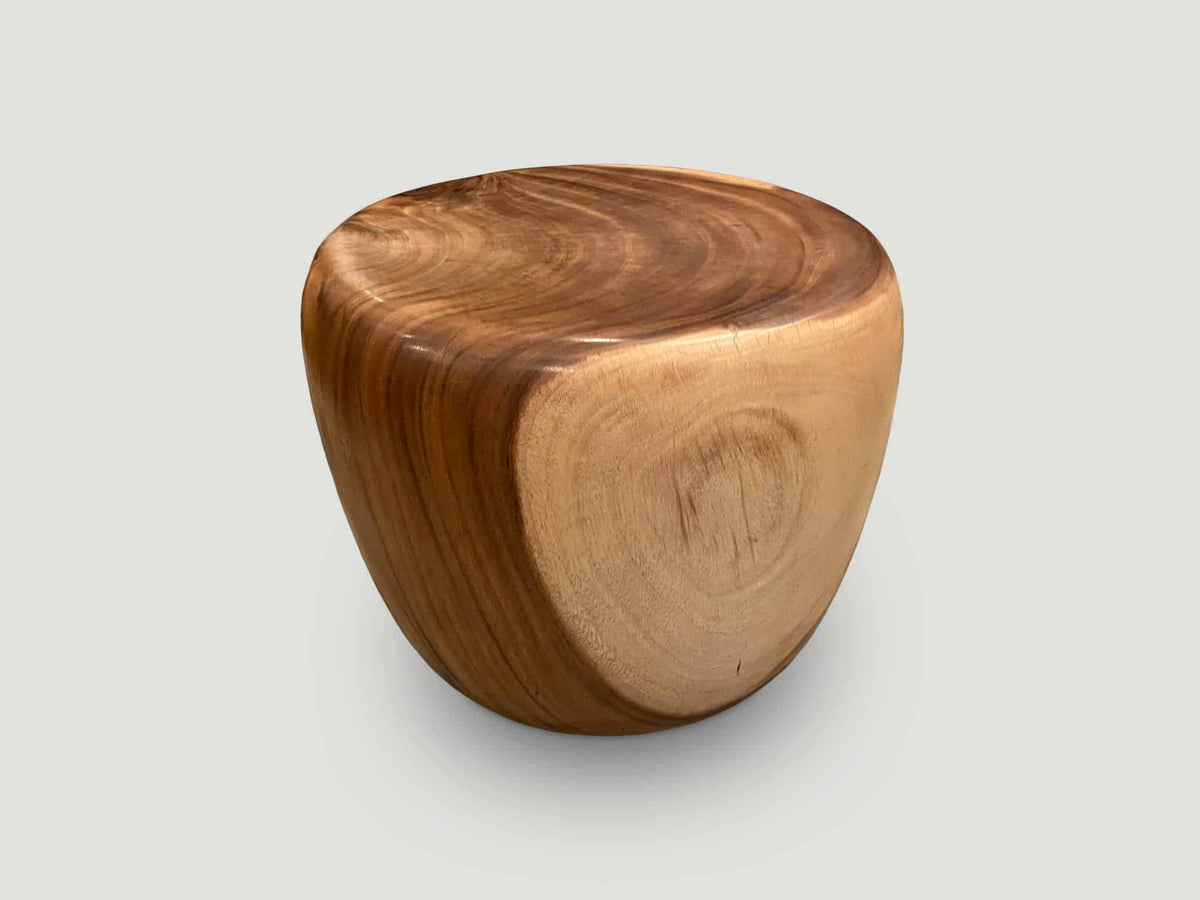 Drum Shape Suar Wood Coffee Table or Side Table