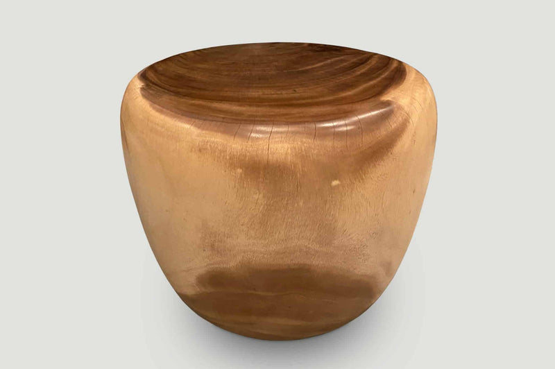 Drum Shape Suar Wood Coffee Table or Side Table