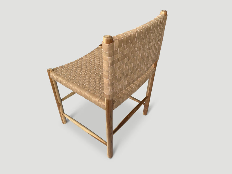 Handwoven Minimalist Leather Chair