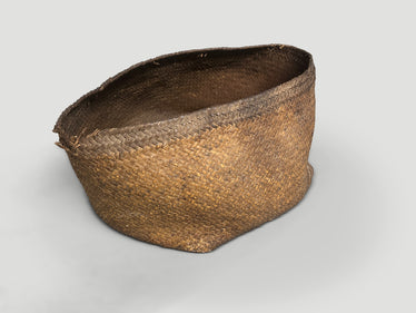 Antique Oversized Hand Woven Rattan Basket