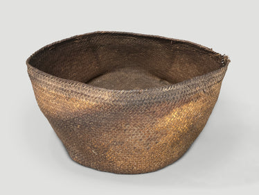 Antique Oversized Hand Woven Rattan Basket