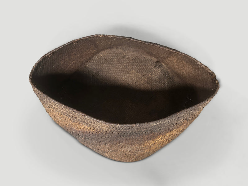 Antique Oversized Hand Woven Rattan Basket