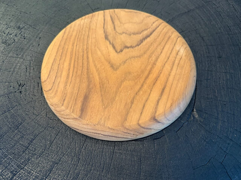 Set of Five Minimalist Teak Plates