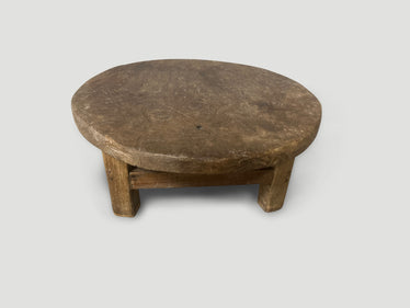Antique Round Side Table or Stool