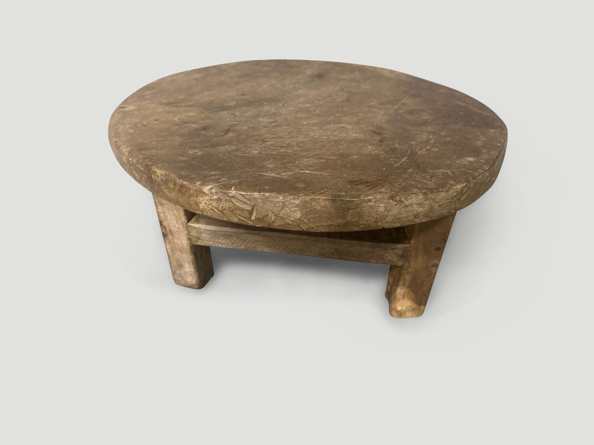Antique Round Side Table or Stool