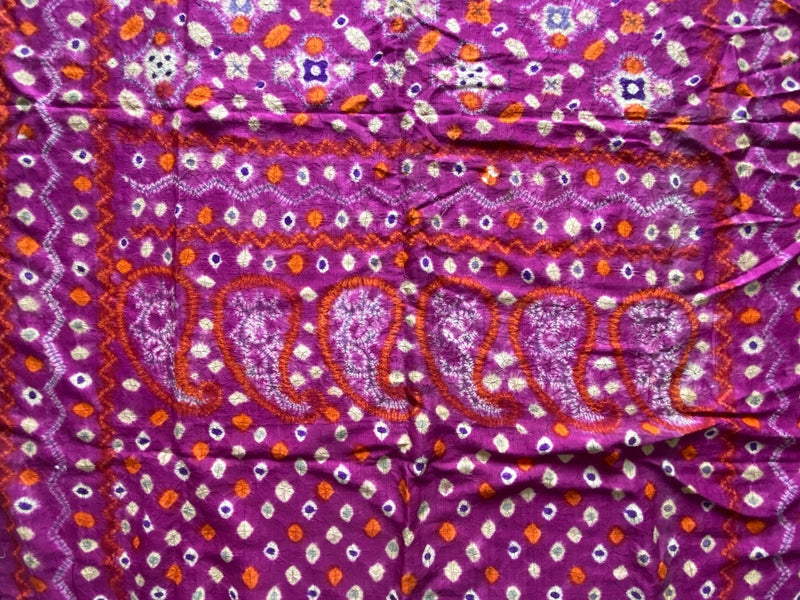 Antique Vibrant Fine Silk Ceremonial Shoulder Cloth