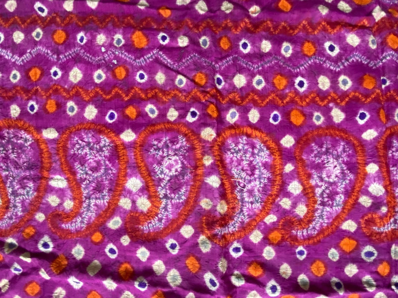 Antique Vibrant Fine Silk Ceremonial Shoulder Cloth