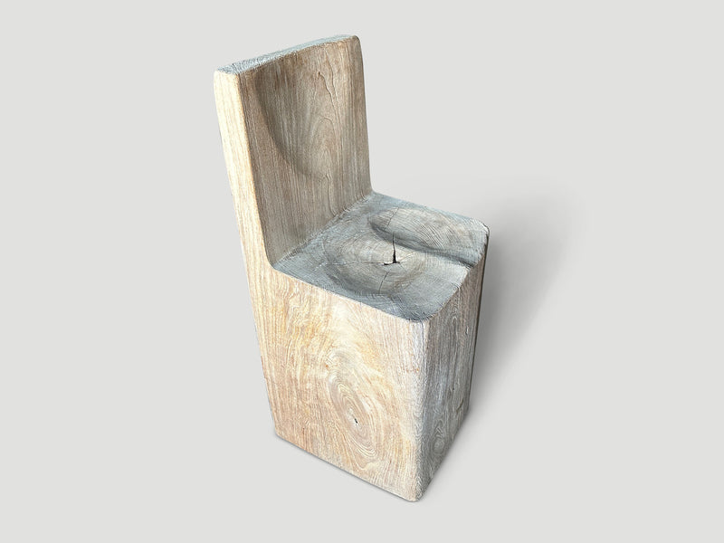 Sculptural Solid Teak Wood Chair