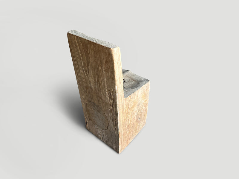 Sculptural Solid Teak Wood Chair