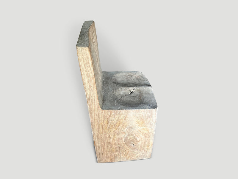 Sculptural Solid Teak Wood Chair